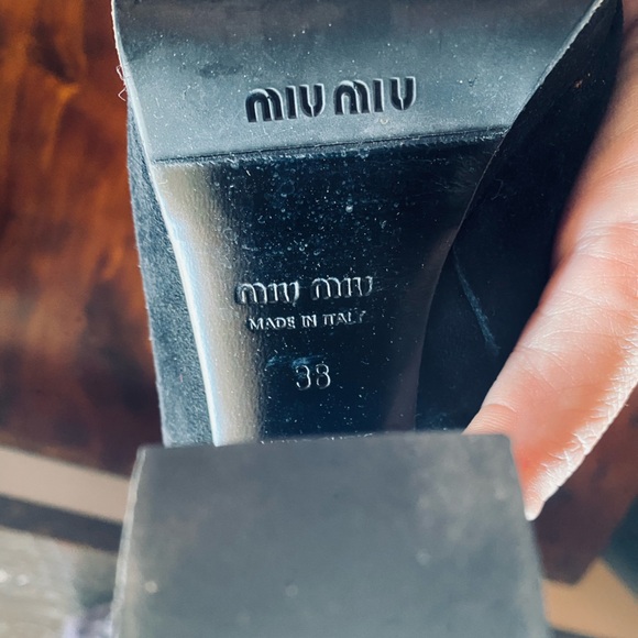 Miu Miu size 9 is a product of Prada 🖤 Black Suede Heeled Boots - Picture 11 of 12